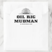 olieveld, olieboorinstallatie modderman, boring, o ovale sticker (Tas)