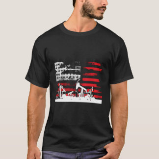 Olieveld Patriottische Vlag met Oliepompinstallati T-shirt
