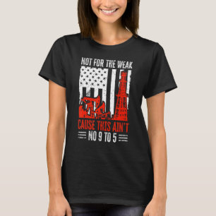 Olieveldarbeider niet voor de zwakke vlag van het t-shirt