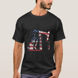Olieveldinstallatie VS Amerikaanse vlag Olieveld R T-shirt