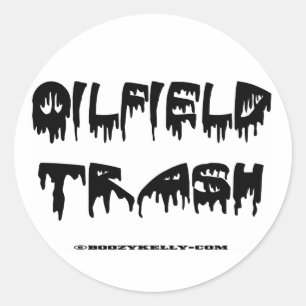 Olieveldvuilverklikker, oliepatchaal, olie, gas ronde sticker