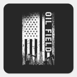 Olieveldwerker Olieveld Olie Rig RuwNeck Gas Vierkante Sticker
