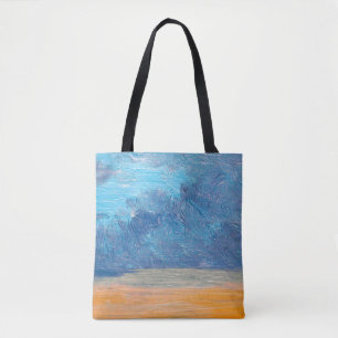 Olieverf landschap. Abstract, kunst, ba Draagtas