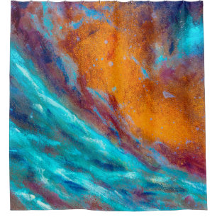 Olieverf op canvas. Abstracte kunstachtergrond. F Douchegordijn