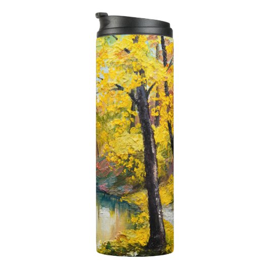 olieverf op canvas - herfstbosverf, olie, ar thermosbeker (Geroteerd rechts)