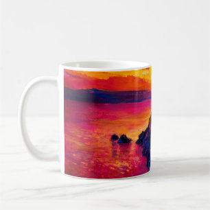 olieverf op canvas. Sunset over het eiland. M Koffiemok