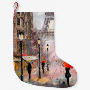 olieverf op het canvas, uitzicht van Parijs. Artw Kleine Kerstsok