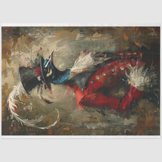 olieverf Peacock Decoupage Tissuepapier (Voorkant)