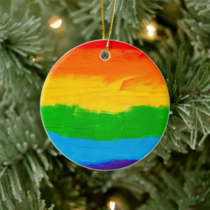 Olieverf Regenboogkleuren homoseksuele LGBT's Keramisch Ornament