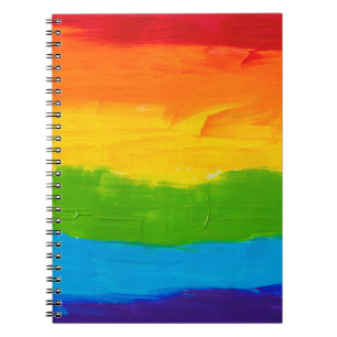 Olieverf Regenboogkleuren homoseksuele LGBT's Notitieboek