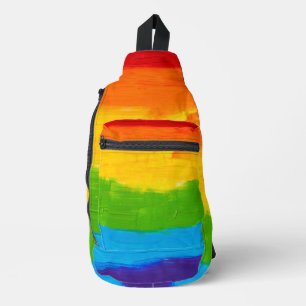 Olieverf Regenboogkleuren homoseksuele LGBT's Sling Bag