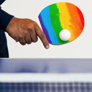 Olieverf Regenboogkleuren homoseksuele LGBT's Tafeltennisbatje