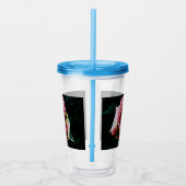 Olieverf rode roos acryl drinkbeker (Rechts)