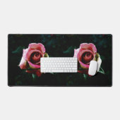 Olieverf rode roos bureaumat (Keyboard & Muis)