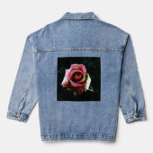 Olieverf rode roos denim jacket (Achterkant)