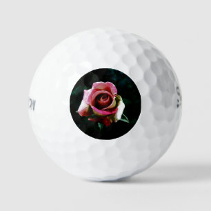 Olieverf rode roos golfballen