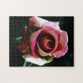 Olieverf rode roos legpuzzel (Horizontaal)