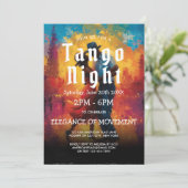 Olieverf Tango feest en tango dansers uitnodiging (Staand voorkant)