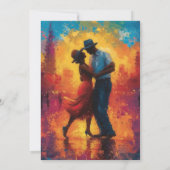 Olieverf Tango feest en tango dansers uitnodiging (Achterkant)