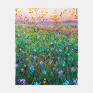 olieverf van bloemen, mooie bloemen fleece deken