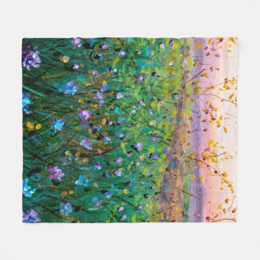 olieverf van bloemen, mooie bloemen fleece deken (Voorkant (Horizontaal))