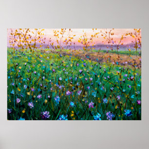 olieverf van bloemen, mooie bloemen poster