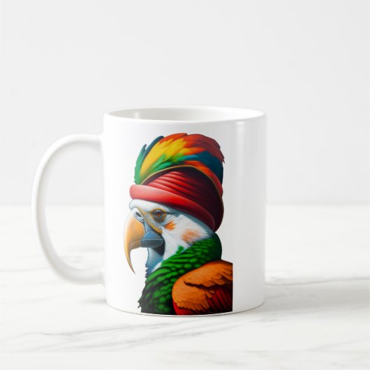 Olieverf van de piratenparrot koffiemok (Links)