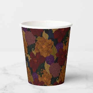 Olieverfde bloemen papieren bekers
