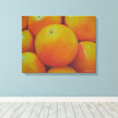 Olieverfschilderde sinaasappels canvas afdruk (Insitu (Houten vloer))