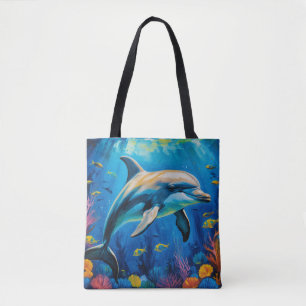 olieverfschilderij Dolfijn Draagtas