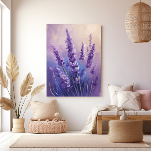 olieverfschilderij lavendelveld canvas afdruk