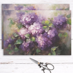 olieverfschilderij Lilacs en bladeren Decoupage Tissuepapier
