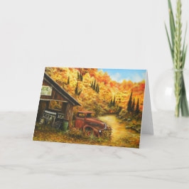 Olieverfschilderij ~ op Wenskaart wordt Feestdagen Kaart