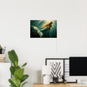 Olieverfschilderij van een zeemeermin poster (Thuiskantoor)