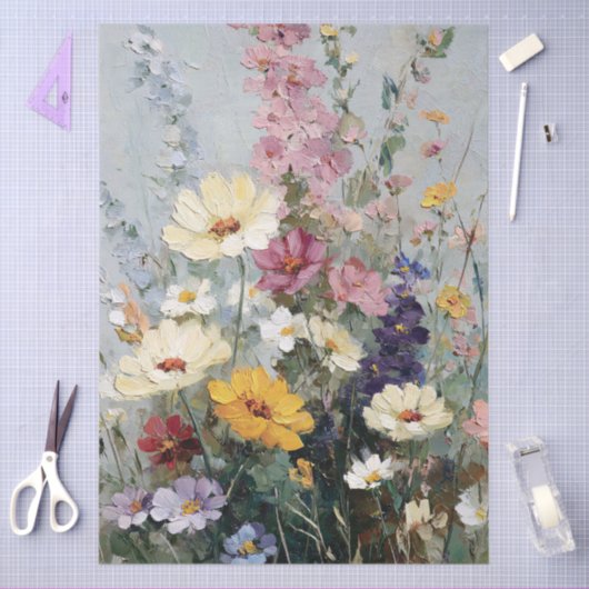 olieverfschilderij van Wildflowers Decoupage Tissuepapier (Craft)