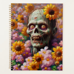 Olieverfschilderij van Zombie in Bloemenveld Hallo Planner