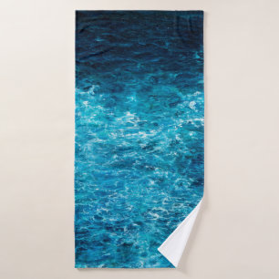 olieverfschilderij waarop golven in de oceaan of z badhanddoek