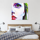 olieverfstijl | verdrietige vrouw canvas afdruk (Insitu (Slaapkamer))