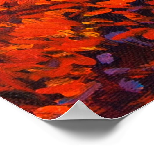 olieverschildering met mooi herfstbos op c poster (Hoek)