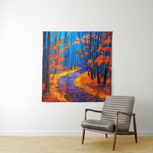 olieverschildering met mooi herfstbos op c wandkleed (In situ)