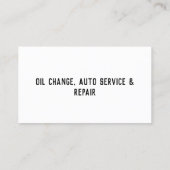 Olievervanging eenvoudig visitekaartje (Achterkant)