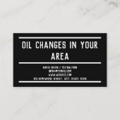 Olievervanging eenvoudig visitekaartje (Voorkant)