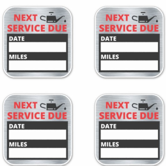 Olieverversing, volgende service due reminder sticker (Voorkant)
