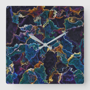 Olievlek Vierkante Klok