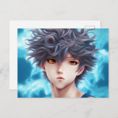 Olievlekken van een Anime Boy Briefkaart (Voorkant / Achterkant)