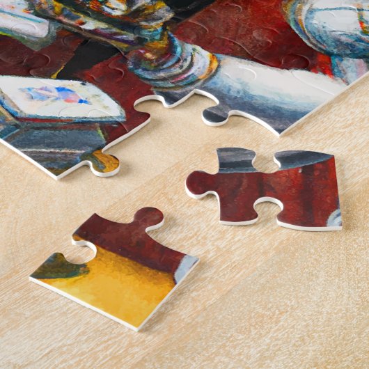 Olievlekken van een robotspeelkaart legpuzzel (Zijkant)