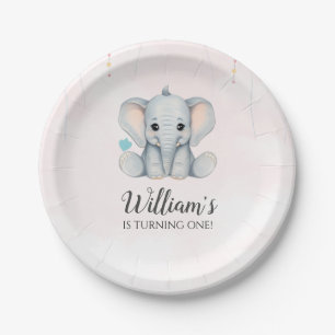 Olifant 1e verjaardag papieren bordje