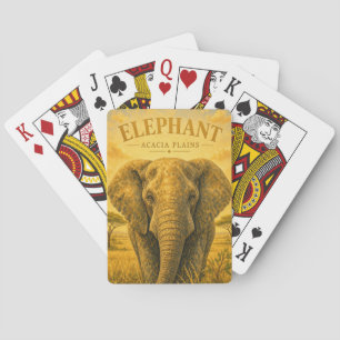 Olifant Acacia Vlakten Wilde Dieren Pokerkaarten