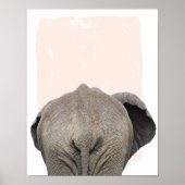 Olifant achter kinderkamerprint poster (Voorkant)