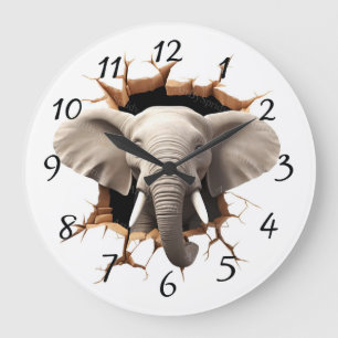 Olifant achtergrond uitgesneden grote klok